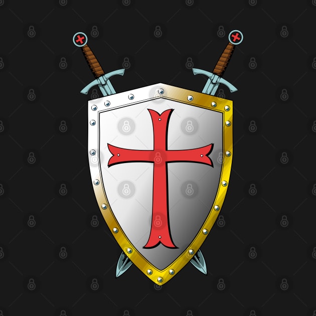 Templar Shield and Swords - Knights Templar by Modern Medieval Design