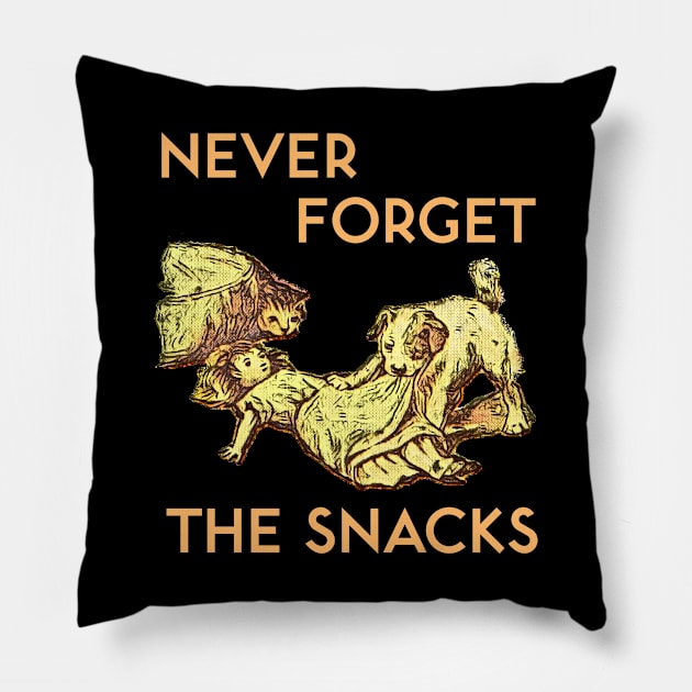 Never Forget the Snacks Pillow by kenrobin