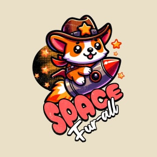 Corgi Space Funny Cowboy T-Shirt