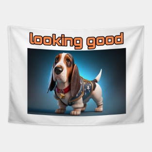 Basset Hound - Looking Good and dressed for success Tapestry