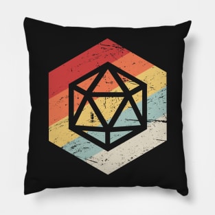 Retro 70s D20 Icon | Roleplaying Game Pillow