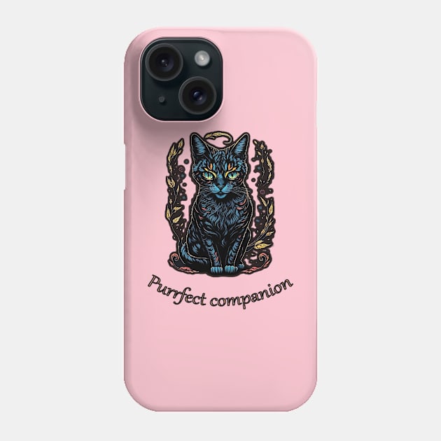 Purrfect companion, cat Phone Case by ElArrogante