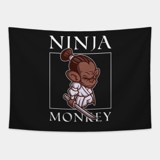 Ninja Monkey - Funny Ninja Warrior - Shinobi Tapestry