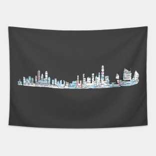 Hong Kong China city skyline subway map Tapestry