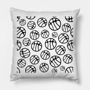 Black and White Basketball Ball Pattern Pillow