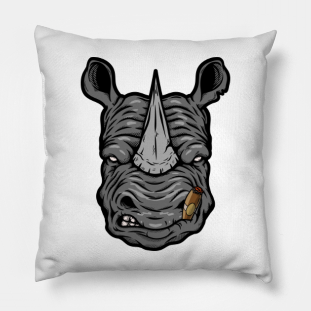 Smoking Rhino Wildlife Chubby Animal 