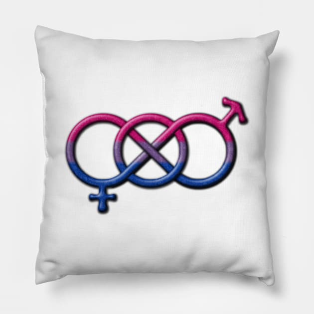 Bisexual Pride Flag Colored Gender Knot Symbol Pillow by LiveLoudGraphics