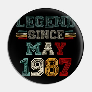 36 Years Old Legend Since May 1987 36th Birthday Pin