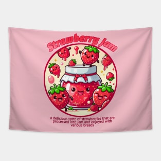 Cute strawberry jam Tapestry