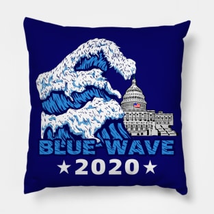 Blue Wave 2020 Graphic Design Pillow