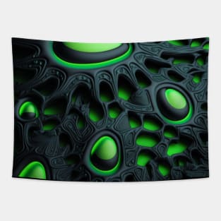 Si-Fi Electro, with pattern, realistic, photo, black, green Tapestry