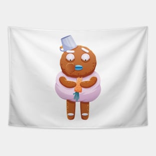 Christmas Sticker, Ginger Man Sticker Tapestry