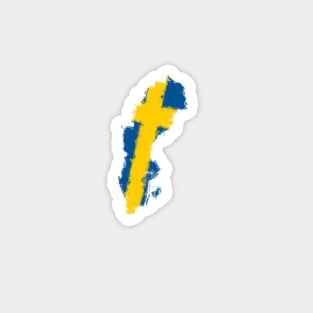 Painting Countries : Sweden Map Magnet