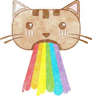 Vintage Rainbow Cat Vomit Magnet