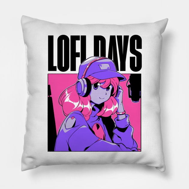 Lofi Days Pillow by Kabuto_Store