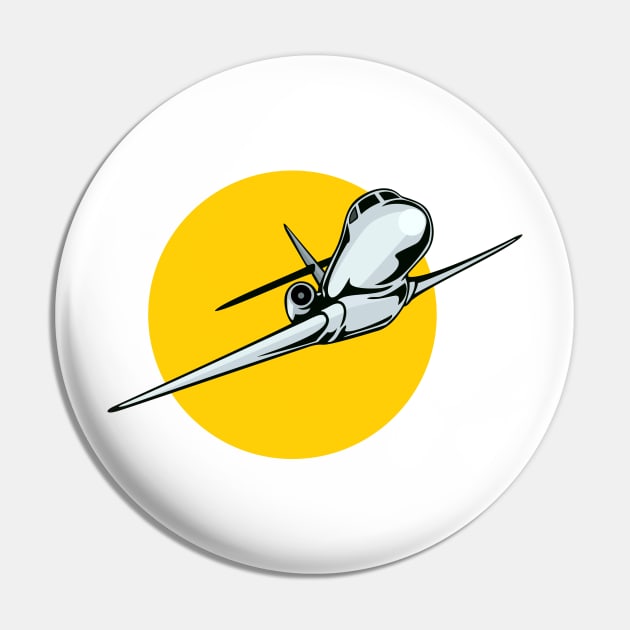 Commercial Jet Plane Airline Retro Pin by retrovectors