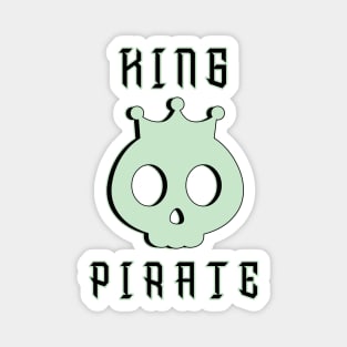 King Pirate Skull - Rule the Seas with Royal Authority Magnet