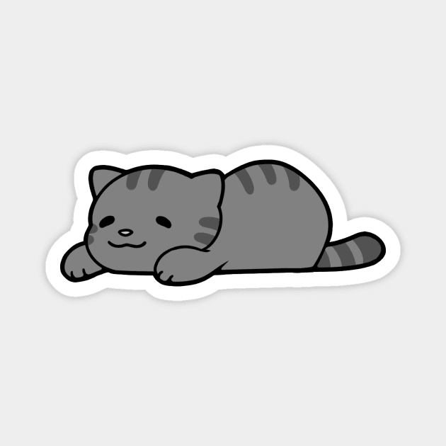 Grey Chub Cat Magnet by MissOstrich