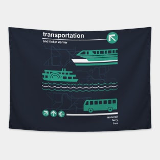 Transportation and Ticket Center Shirt Design Tapestry