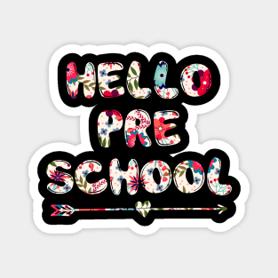 Floral Hello Preschool team teacher student back to school Magnet