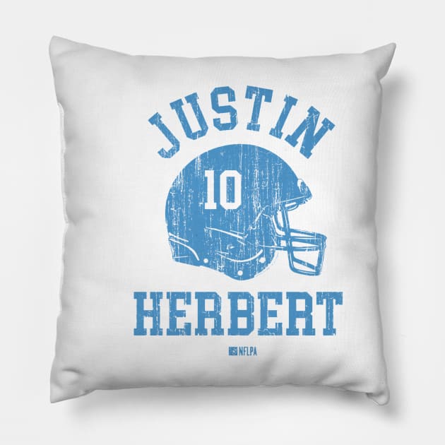 Justin Herbert Los Angeles C Helmet Font Pillow by TodosRigatSot