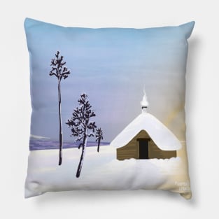 Arctic Polar Night in winter lapland Pillow