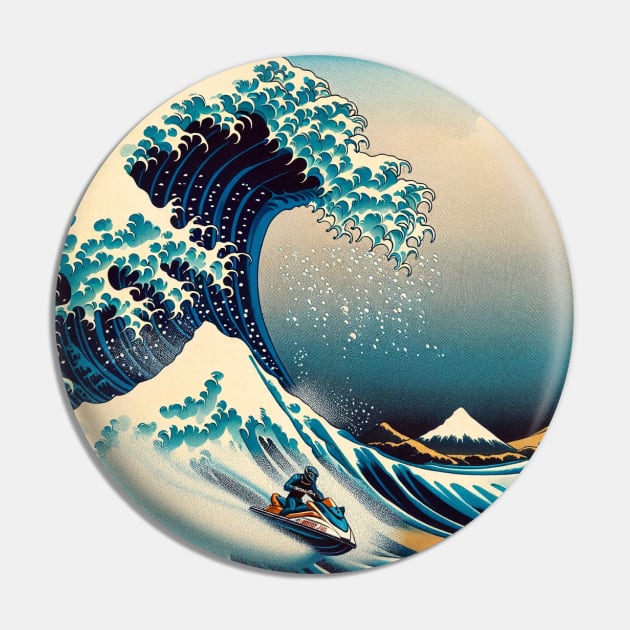 Kanagawa wave - Funny Jetski Meme Pin by Edd Paint Something