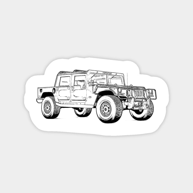 Hummer Wireframe Magnet by Auto-Prints