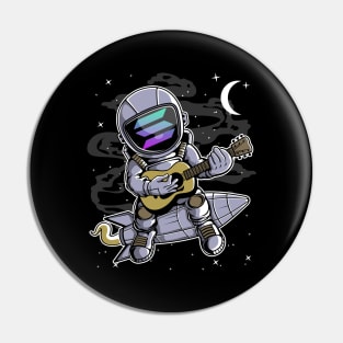 Astronaut Guitar Solana SOL Coin To The Moon Crypto Token Cryptocurrency Blockchain Wallet Birthday Gift For Men Women Kids Pin