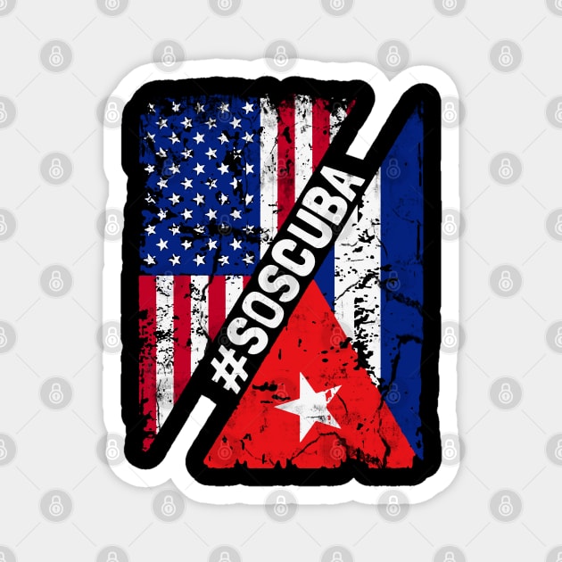 SOS Cuba Flag Free Cuba Libre 2021 Magnet by dyazagita