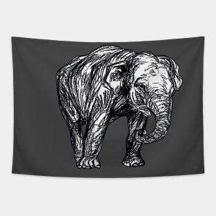 Graphic Novel Style Vector Art Elephant Illustration Tapestry