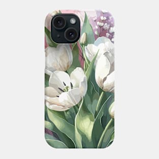 White Tulips Phone Case