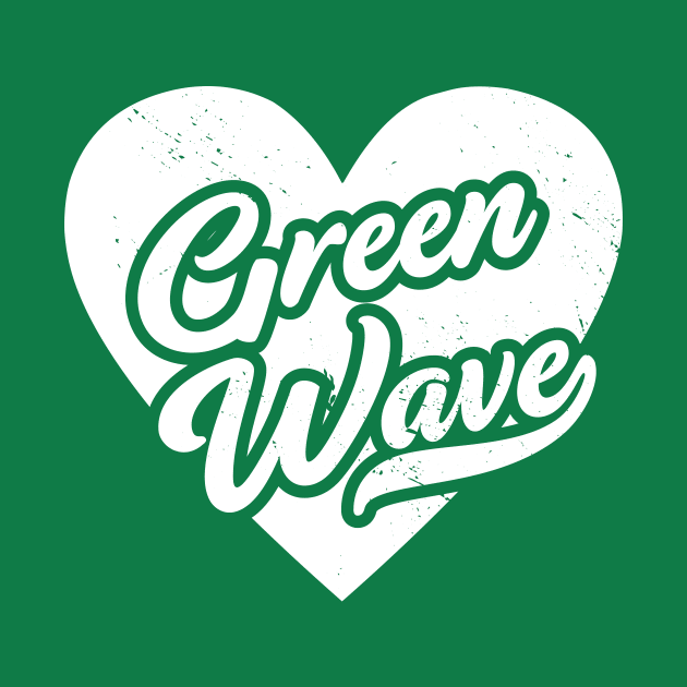 Vintage Green Wave School Spirit // High School Football Mascot // Go Green Wave by SLAG_Creative