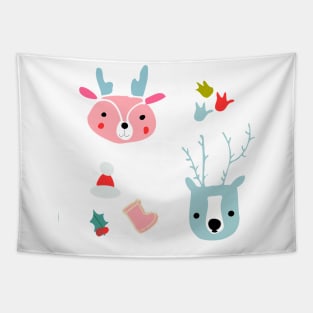 cute deer and reindeer Tapestry