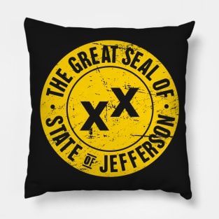 State Of Jefferson | Distressed Golden Seal Pillow