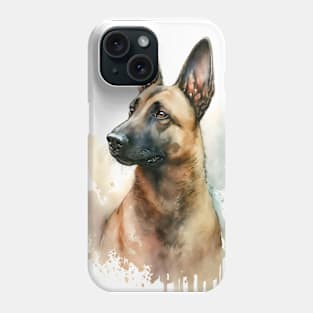 Belgian Malinois Dog Watercolor Portrait Phone Case