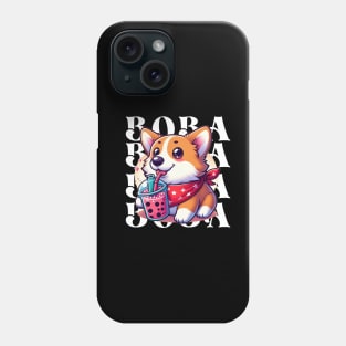 Cute Corgi Drinking Boba T-Shirt: Adorable Dog Tee for Boba Tea Lovers Phone Case