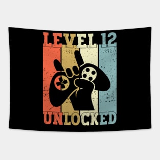 Level 12 Unlocked Video Gamer 12 Years Old 12th Birthday Level Unlocked Tapestry