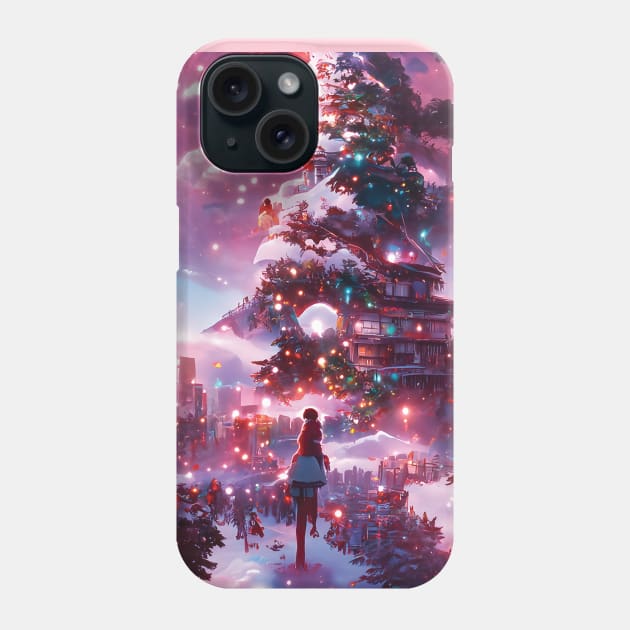 Wild Christmas Walk in the Snow Going on a Xmas Adventure Around Christmas Trees Phone Case by DaysuCollege