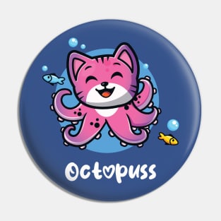 Octopuss funny octopus cat (on dark colors) Pin
