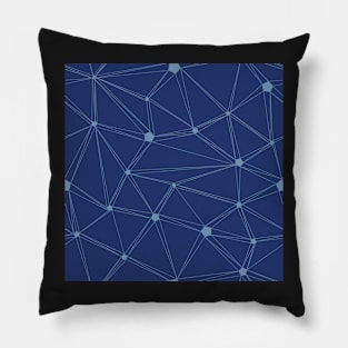 Pentagon grid classic blue Pillow