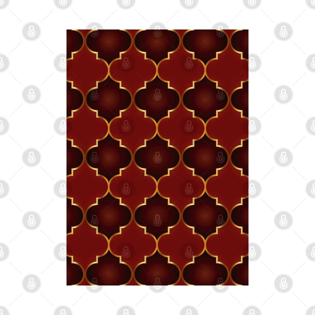 Orange Islamic Geometric - Orange Islamic Pattern - Orange Islamic Pattern Geometric by Tilila