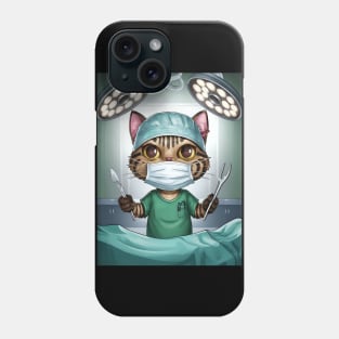 Cute cat as a surgeon Phone Case