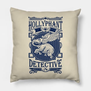 Hollyphant Detective - blue Pillow