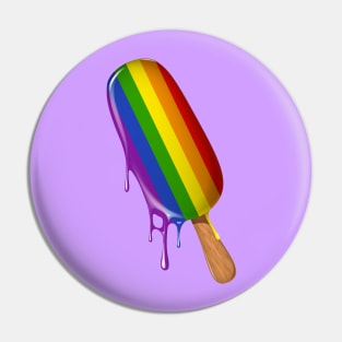 LGBT Shirt Support, Ice Cream Rainbow Flag Lesbian Gay Pride Pin