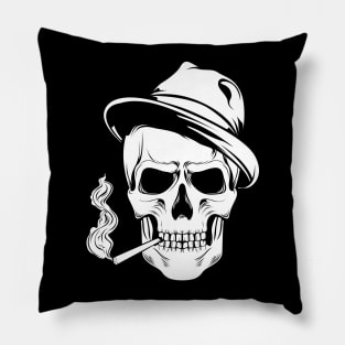 Smoking Skull Pillow