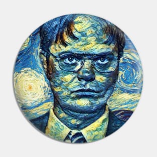 Dwight Schrute Van Gogh Style Pin