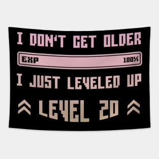 I Leveled Up 20th Birthday Funny Gamer Gaming Gift Idea Tapestry