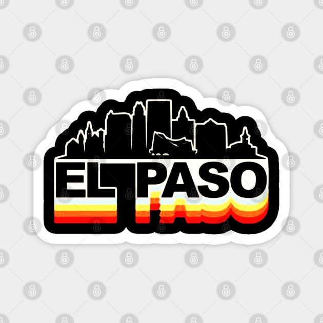 El Paso Skyline Vintage Retro Magnet by fadetsunset