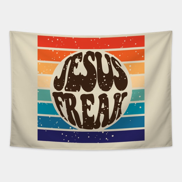 Jesus Freak - retro 70s hippie revolution Tapestry by ryanforkel